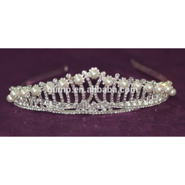 Charmante elegante Hochzeit Kristall Tiara Braut Perle Krone